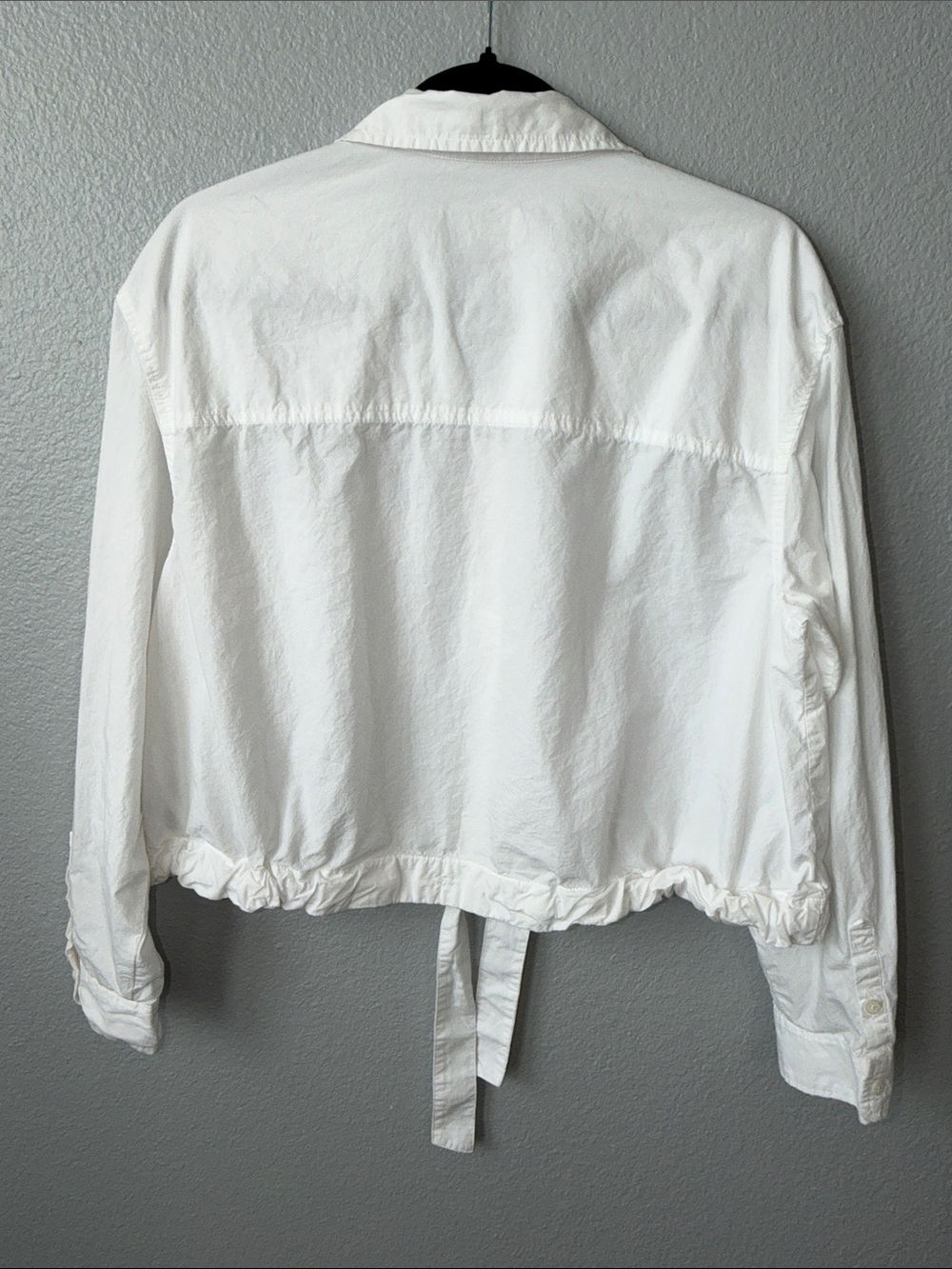 Universal Thread Cropped Tie-Front Button-Up Shirt - White - Picture 6 of 6